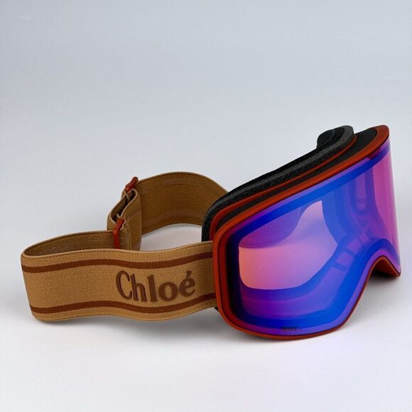 NEW Chloe CH0072S 003 Matte Rust Orange Multilayer Blue Zeiss Ski Mask CH 0072S - Picture 8 of 13